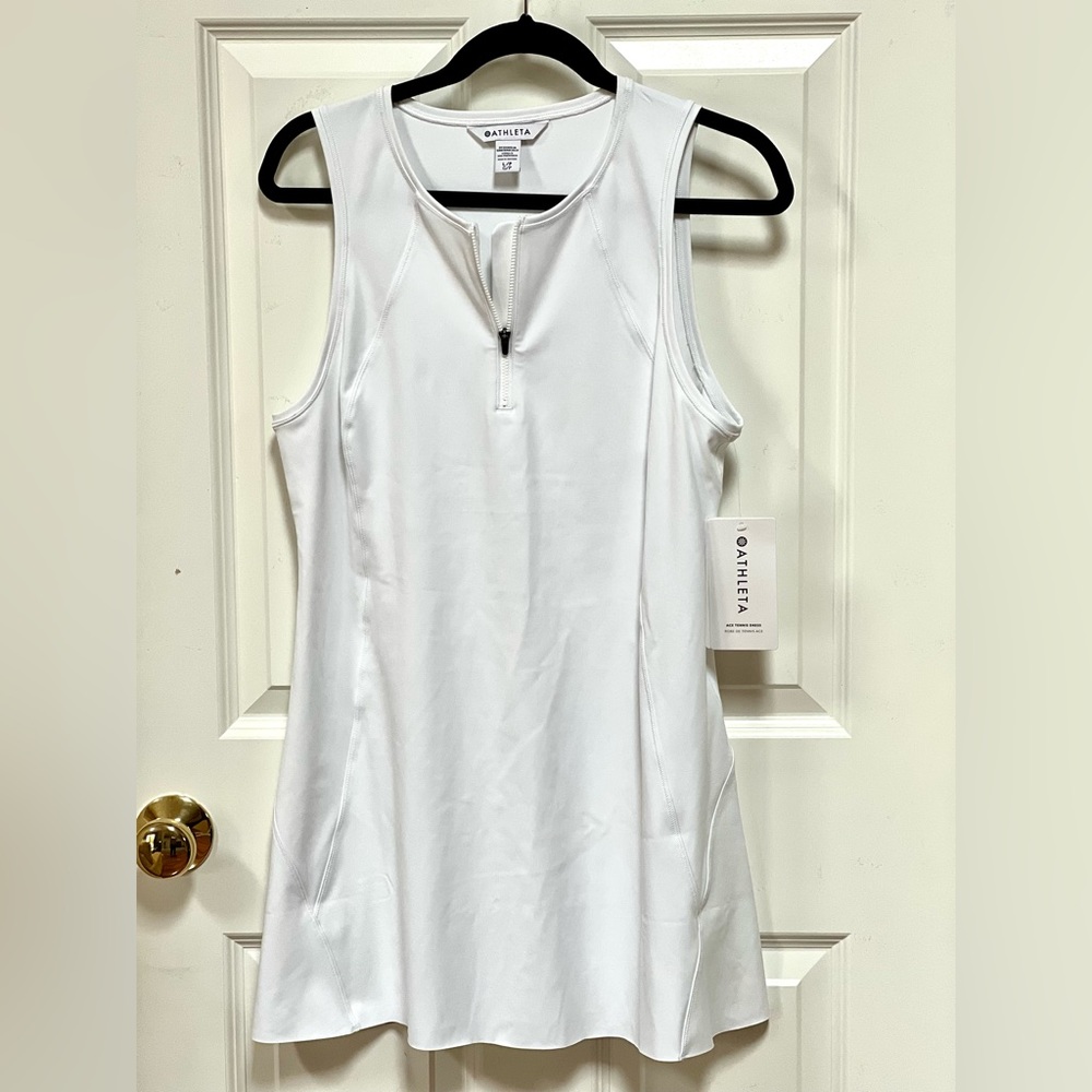 Athleta white tennis dress. Brand new with tags!! Size L/P